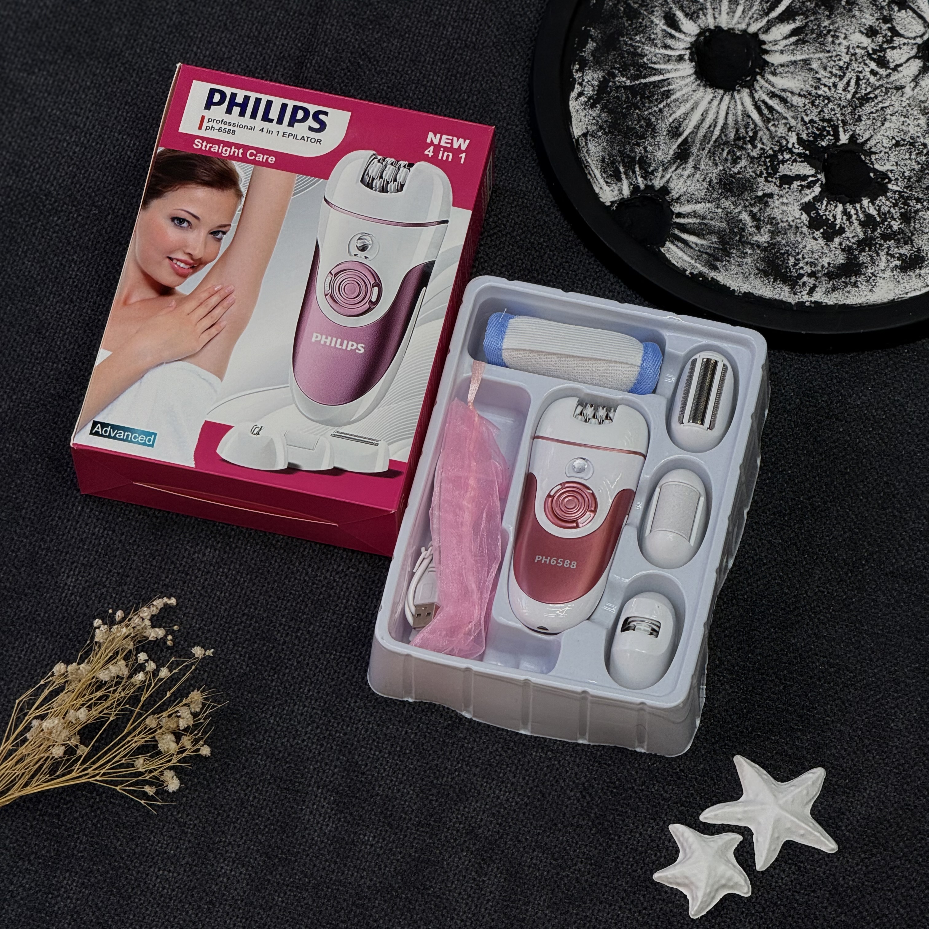 اپیلاتور فیلیپس بانوان  PHILIPSچهار کاره ضد آب مدل PH6588